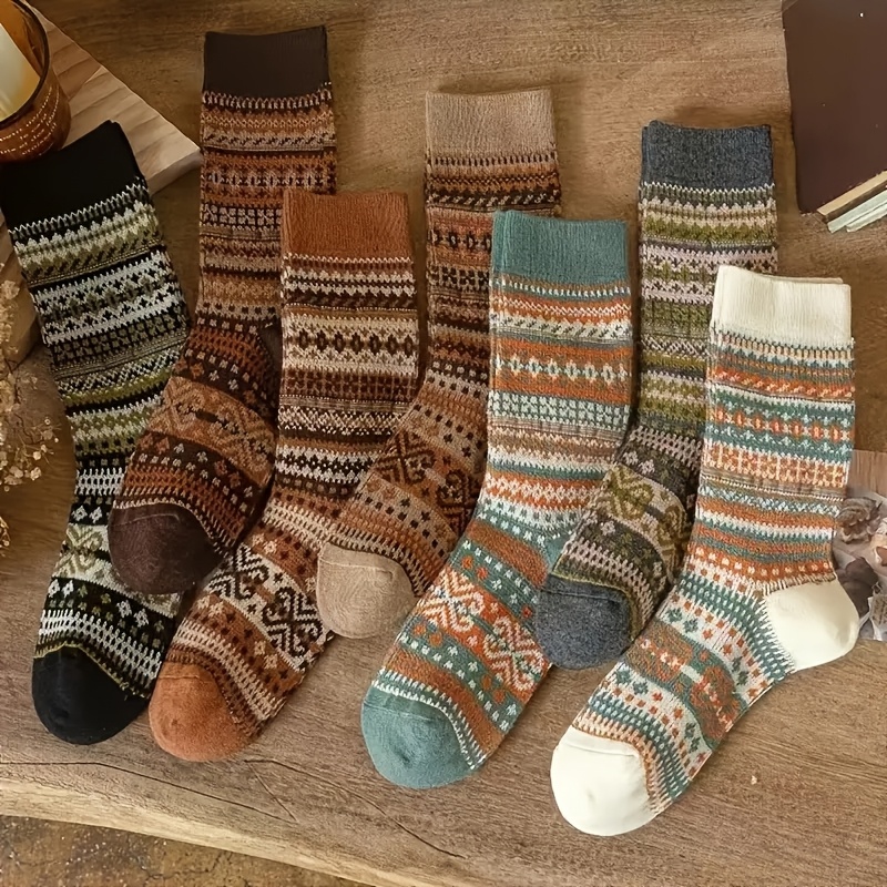Ethnic Fashion Designers - Retro 7-Color Mid-Calf Socks for Women