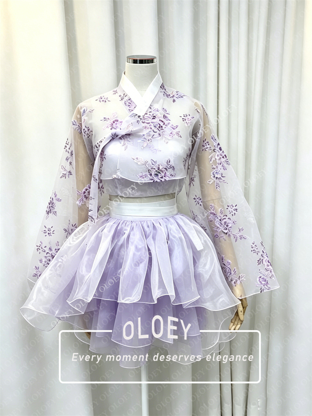 OLOEY Modern Floral Print Shor - Hanbok Modern Set recension och pris