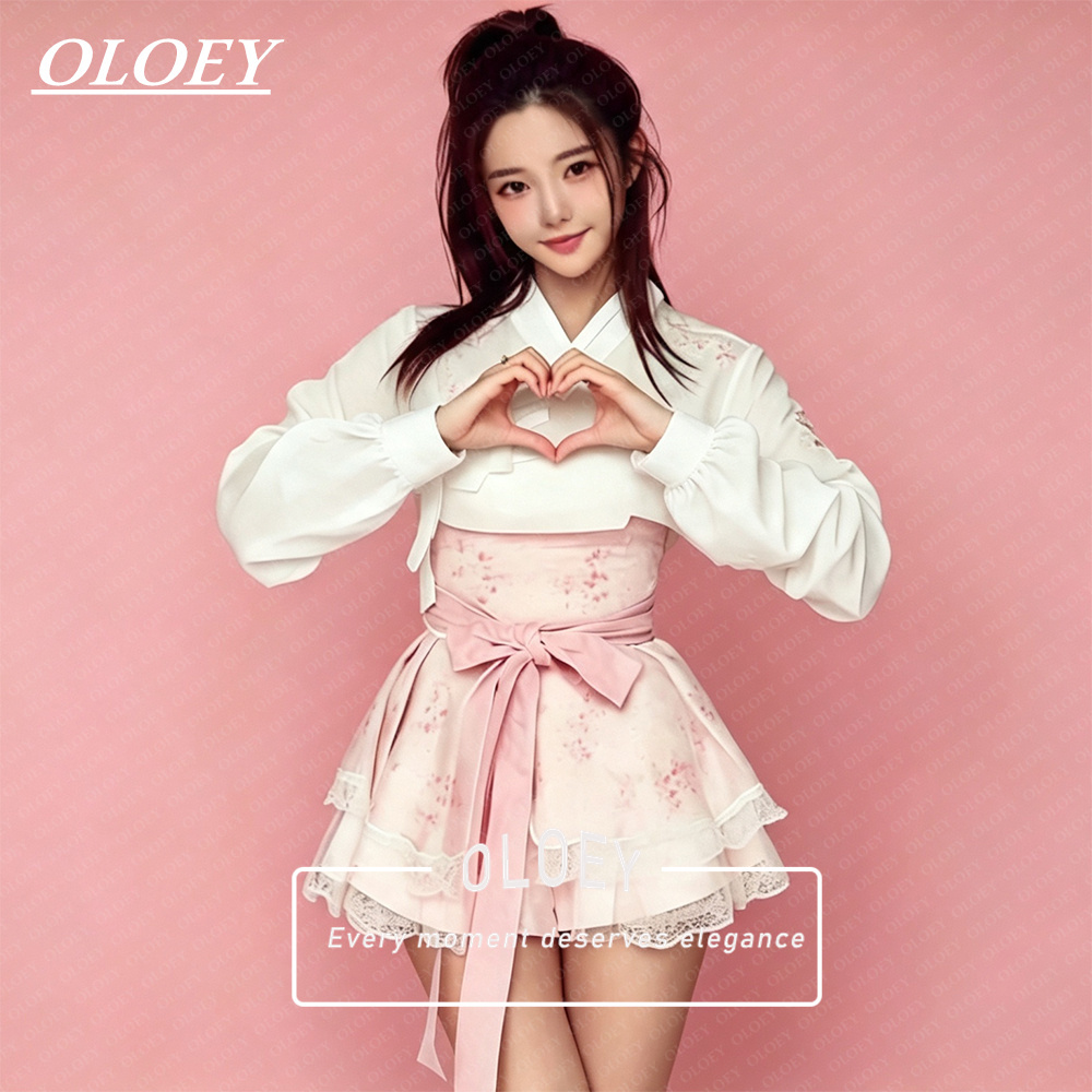 OLOEY Modern Pink Floral Print - Hanbok Modern Set recension och pris
