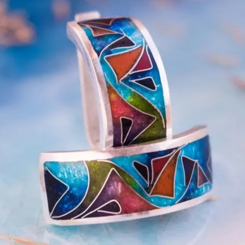 Ethnic Silver Color Enamel Hoo - Ethnic Fashion Wear For Women recension och pris