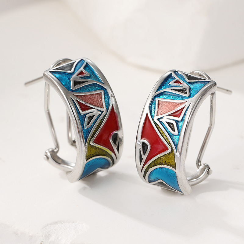 Ethnic Silver Color Enamel Hoo - Ethnic Fashion Wear For Women recension och pris