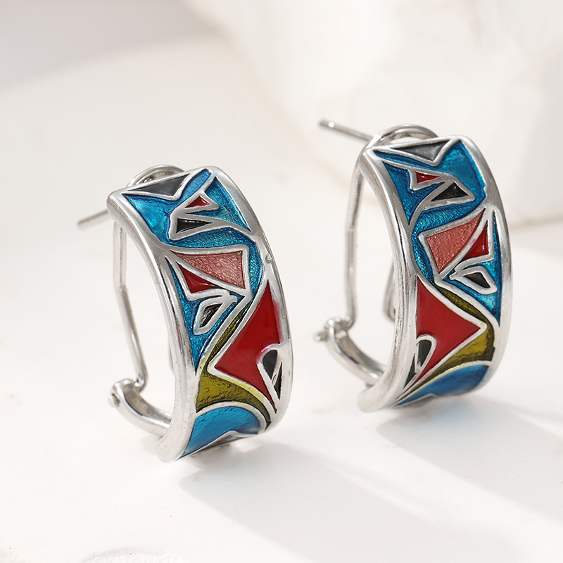 Ethnic Silver Color Enamel Hoo - Ethnic Fashion Wear For Women recension och pris