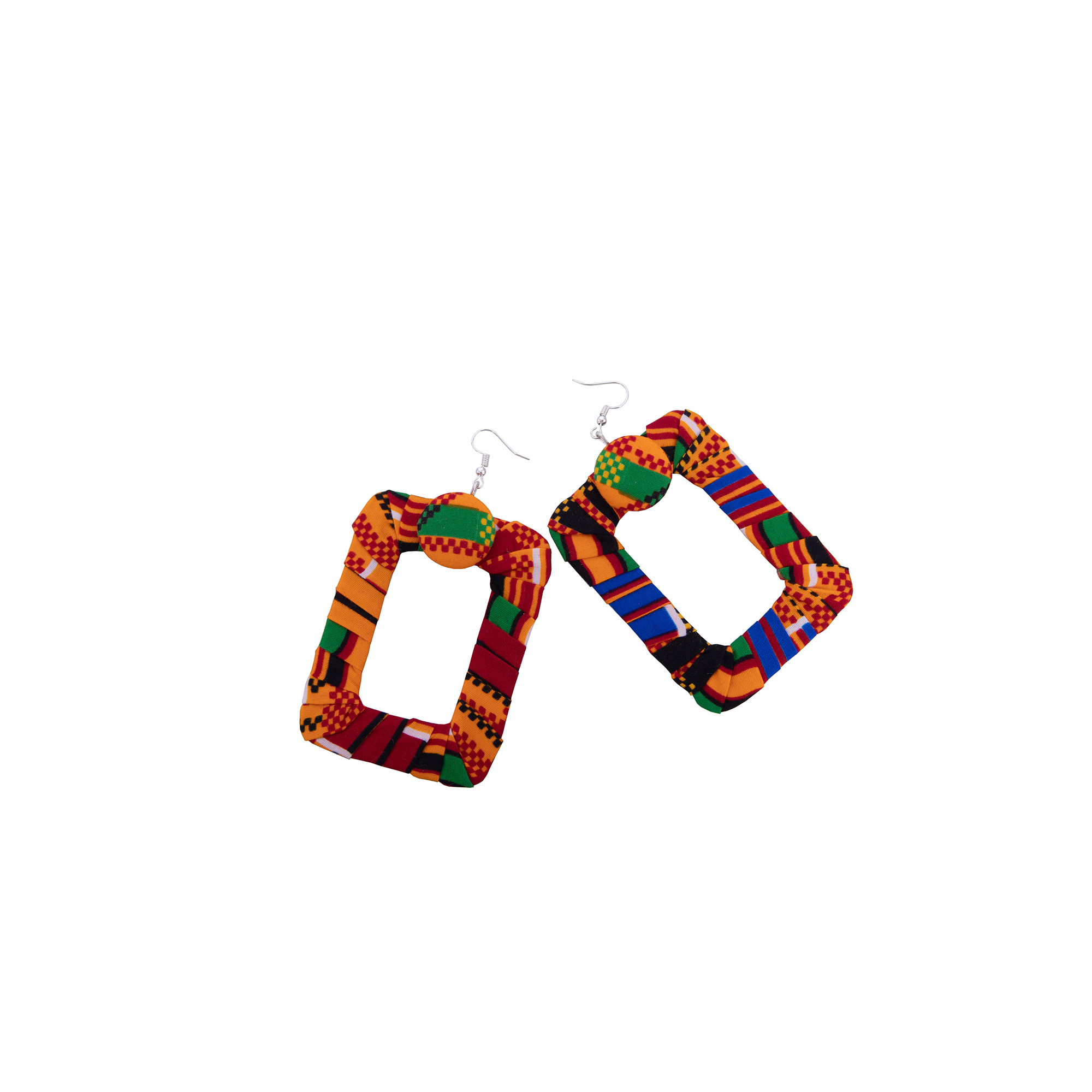 African Wax Print Square Hoop  - Ethnic Fashion Wear For Women recension och pris