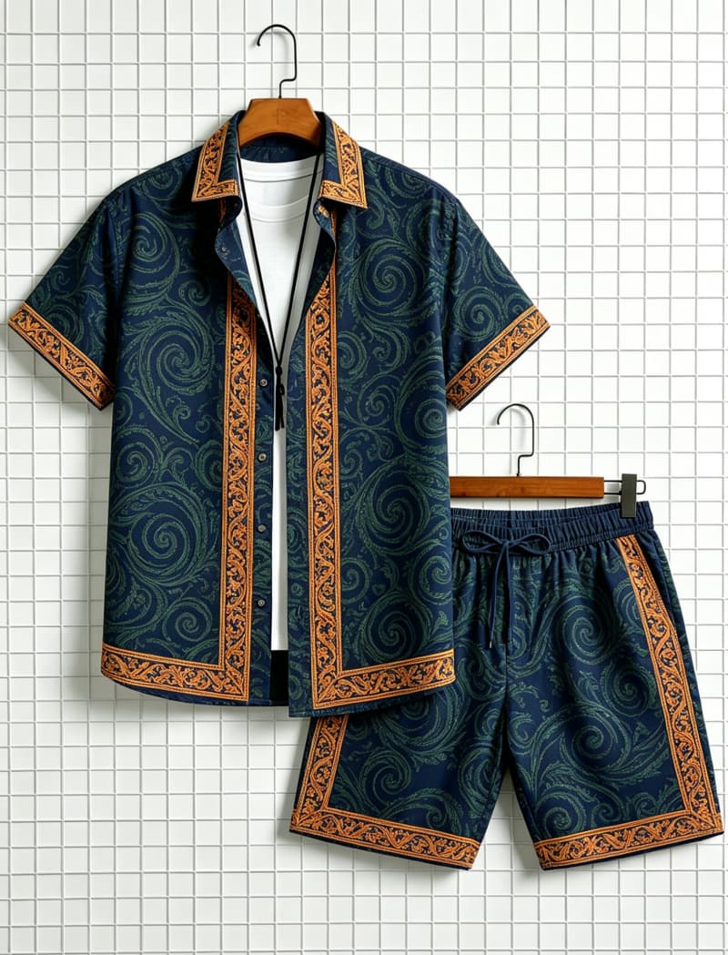 Men's ethnic border printed sh - Ethnic Style recension och pris