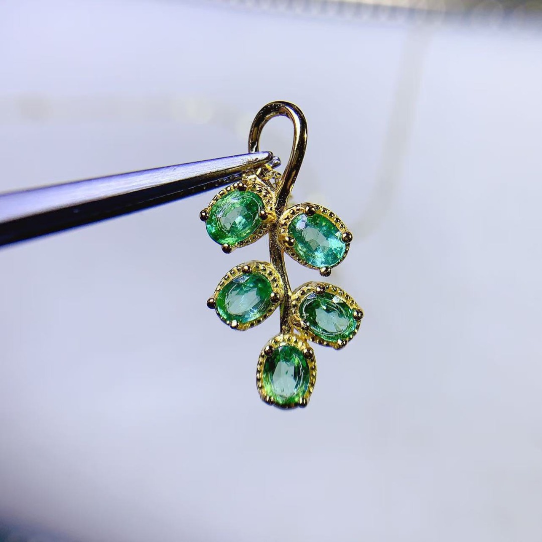 Opulent Genuine Emerald S925 S - Ethnic Fashion Designers recension och pris