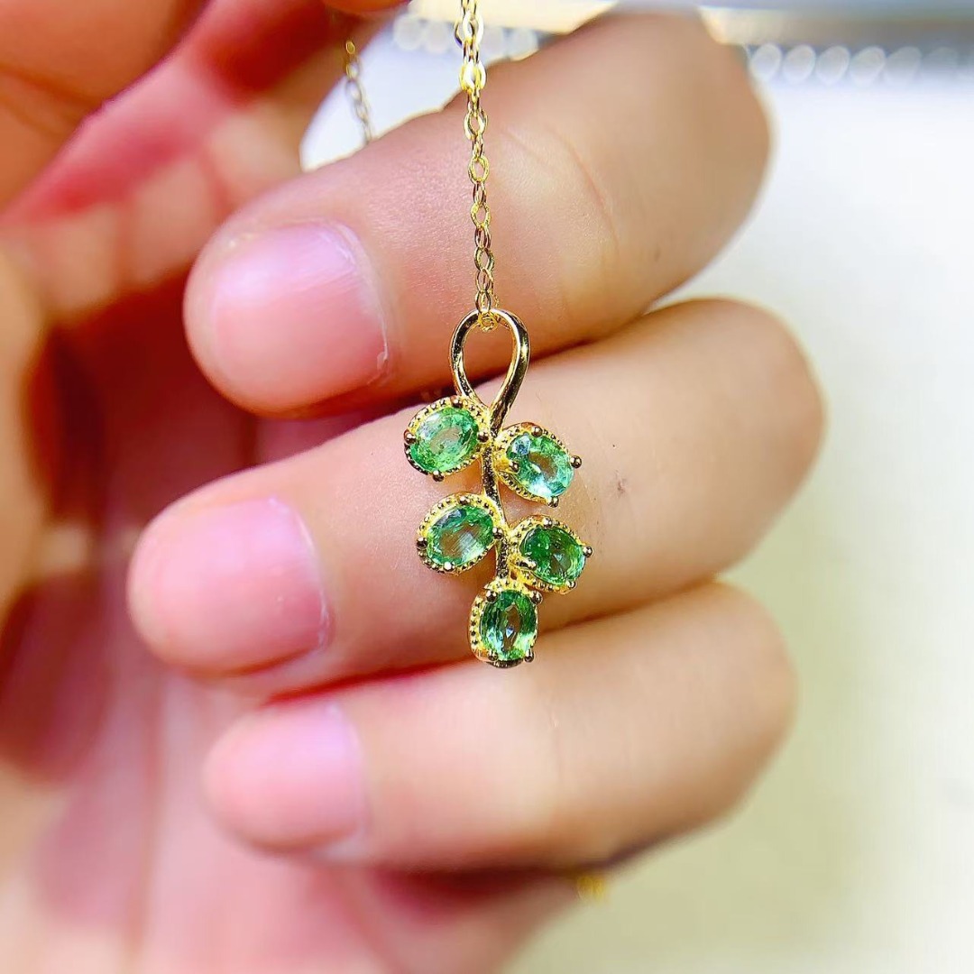 Opulent Genuine Emerald S925 S - Ethnic Fashion Designers recension och pris