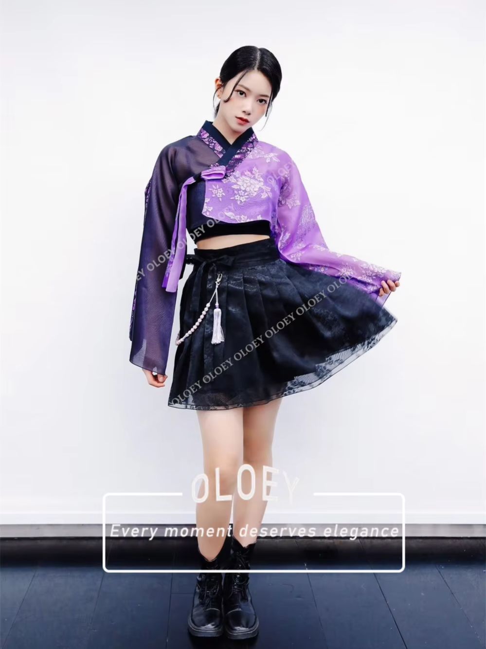 OLOEY Vintage Black Purple Han - Hanbok Modern Set recension och pris
