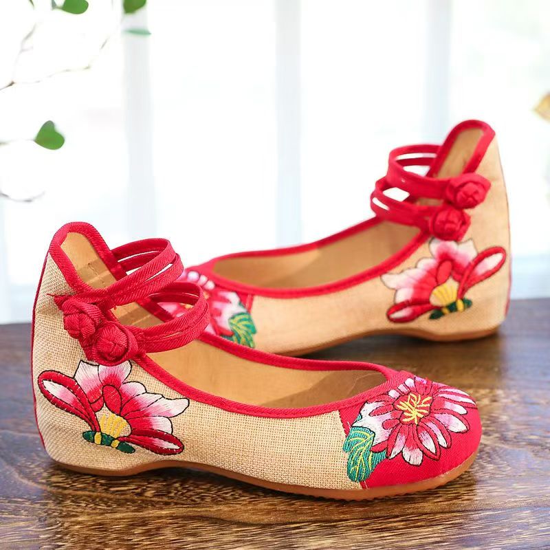 Woman Wedges Embroidered Cloth - Ethnic Style recension och pris